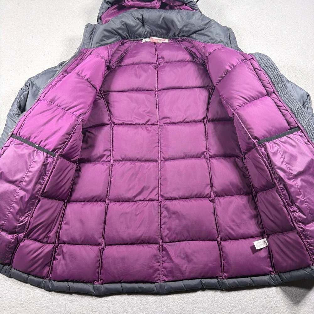 Athleta Goose Down Puffer Jacket Women Small Dark Gray Hooded Winter Gorpcore - Picture 10 of 14